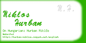 miklos hurban business card
